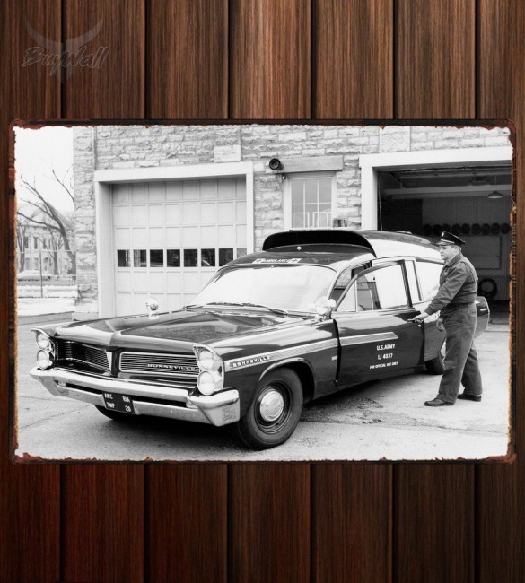Металлическая табличка Pontiac Bonneville Ambulance Металлическая табличка Pontiac Bonneville Ambulance